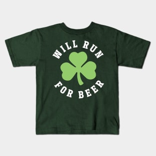 Will Run For Beer St Pattys Day Kids T-Shirt